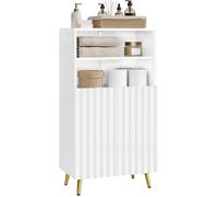 Meuble de Rangement Salle de Bain - Armoire avec Portes - 50x30x93cm - Blanc