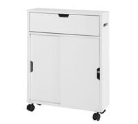 Meuble De Rangement Salle De Bain Armoire De Côté Rangement - Sobuy Bzr31-W Blanc