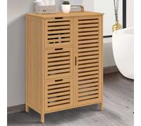 Meuble de rangement salle de bain bambou BEA 3 tiroirs avec placard