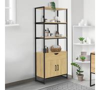 IDMarket - Meuble de Rangement Salle de Bain Detroit 3 étagères 1 Placard 1 tiroir Design Industriel