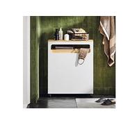 Meuble de Rangement Salle de Bain Etroit sur roulettes, Support Papier Toilette, Armoire Toilettes WC Compact, Rangement Polyvalente avec 1 Plateau