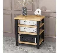 Meuble de Rangement Salon Multicouche Ouvert Range Vinyle,Lecteur CD Support de Jeux Vidéo, Support de Composants de Divertissement(62 * 50 * 86cm)