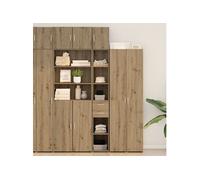 Meuble de rangement slim Chêne artisanal 30x42.5x225 cm Bois d ingénierie, Meuble mural Chêne artisanal 30x42.5x40 cm Bois d in