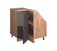 Meuble de rangement sous pente Armoire d'angle Rion, 75.6x81.6cm avec 1 porte, Anthracite Haute brillance, Vicco 58615