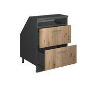 Meuble de rangement sous pente Rion 60x81.6cm 2 tiroirs 60 cm de profondeur Chêne Artisan/Anthracite Vicco 60458
