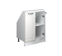 Vicco Meuble de Rangement sous Pente Rion, Blanc Campagne/Blanc, L60 x P46 cm avec 2 Portes, Gain de Place pour Les pièces mansardées