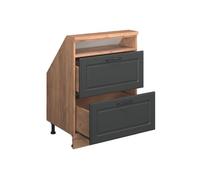 Vicco Meuble de Rangement sous Pente Rion, Anthracite Campagne/Chêne doré