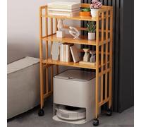 Meuble de rangement sous vide mobile pour robot réglable en hauteur avec roues pivotantes, design moderne, solution de rangement ouverte multi-couches pour la maison et le bureau