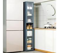 Meuble de rangement sur pied pour cuisine, garde-manger, buffet avec portes, étagère polyvalente pour cuisine, salon, salle à manger (30 x 30 x 175 cm) - Solution de rangement élégante et
