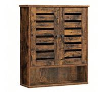 Meuble de Rangement Suspendu pour Salle de Bain, Armoire à Pharmacie, Placard, Compartiment Ouvert, étagère réglable en Hauteur, 60 x 20 x 70 cm, Marron Rustique Une pincée de rustique : Votre salle d