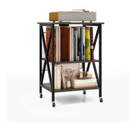 Meuble De Rangement Tourne-Disque Costway Station De Charge Intégrée&table D'appoint En Métal, Pour Bureau&salon 45x40x34cm Gris Multicolore