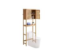 Meuble de Rangement WC Capacité 10kg Hauteur 175cm Etagères Réglables à 3 Niveaux