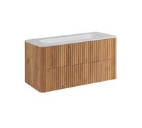 3xE Living Meuble de Salle de Bain 100, Chêne Craft, avec Vasque, 100,7 x 44,4 x 49,9 cm