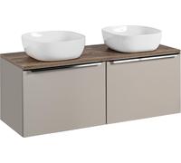 Meuble de salle de bain 120 cm 2 vasques plaque chêne gris style élégant
