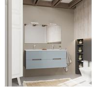 MEUBLE DE SALLE DE BAIN 120CM DOUBLE LAVABO, TIROIRS BLEU MAT | MAGNOLIA