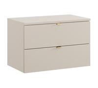 Meuble de salle de bain 80 cm en cachemire mat, 2 tiroirs