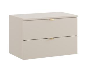 Meuble de salle de bain 80 cm en cachemire mat, 2 tiroirs