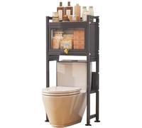 Meuble de salle de bain à 2 niveaux avec portes, étagères autoportantes peu encombrantes pour petites salles de bains, slish et functal Sto Solut