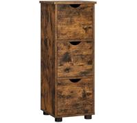 Meuble de Salle de Bain à 3 tiroirs VASAGLE - Marron Rustique - 30 x 30 x 80 cm - Colonne