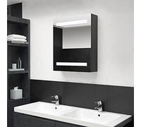 Meuble de salle de bain à LED - Meuble de rangement anthracite 50 x 14 x 60 cm - Design moderne et élégant - Organiseur peu encombrant pour la maison et la salle de bain - Solution de rangement
