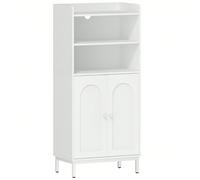 Meuble de Salle de Bain, Armoire de Salle de Bain, Meuble de Rangement avec 2 Portes, avec Compartiment Ouvert, Étagères Réglables, 20 x 37 x 84 cm, Blanc À propos de cet article1.[Plus d'espace de Ra
