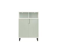 SoBuy Meuble Bas de Salle de Bain Meuble de Rangement Salle de Bain Placard de Rangement Armoire Toilette avec 1 Compartiment Ouvert, 2 Portes, 60x30x87 cm, BZR138-GR