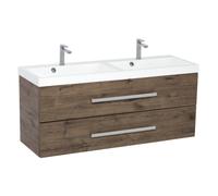 Meuble de salle de bain avec double vasque Naturel Cube Way 120x40 cm chêne Wellington (CUBE2120ZDW)