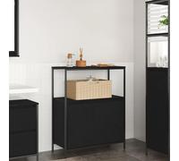 Meuble de salle de bain avec étagères chêne fumé 76,5x35x95 cm vidaXL