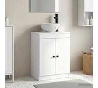 vidaXL Meuble de salle de bain avec évier Gris béton 54 x 35 x 83 cm, compact, rangement pratique
