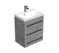 Meuble de salle de bain avec lavabo Naturel Cube Way 60x76,5x40 cm, couleur béton (CUBE2603BE)