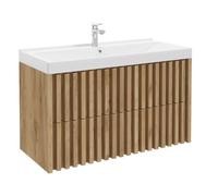 Meuble de salle de bain avec lavabo SAT Delano 100x56x46 cm chêne mat (DELANO100ZDUM)