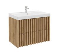 Meuble de salle de bain avec lavabo SAT Delano 80x46 cm chêne mat (DELANO80ZDUM)