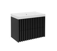 Meuble de salle de bain avec lavabo SAT Delano 80x46 cm noir mat (DELANO80ZCUM)