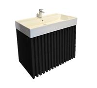Meuble de salle de bain avec lavabo SAT Delano 80x56x46 cm noir mat (DELANO80ZCSAT)