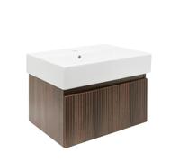 Meuble de salle de bain avec lavabo SAT Evolution 58x30x44,8 cm noyer mat (SATEVO60NAU2)