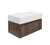 Meuble de salle de bain avec lavabo SAT Evolution 78x30x44,8 cm noyer mat (SATEVO80NAU2)