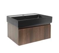 Meuble de salle de bain avec lavabo SAT Evolution 78x30x44,8 cm noyer mat (SATEVO80NAU2B)