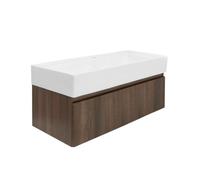 Meuble de salle de bain avec lavabo SAT Evolution 98x30x44,8 cm noyer mat (SATEVO100NAU2)