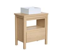 Meuble de salle de bain avec vasque à poser - Placage chêne - 80 cm - COSMOTI