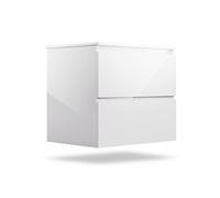Meuble de Salle de Bain avec vasque en céramique 60 cm avec meuble de rangement Meuble Lavabo Blanc brillant