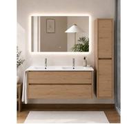 Meuble de salle de bain avec vasque ORIGENBATH IBIZA sans miroir 120x45 cm double vasque estepa avec colonne