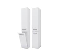 Meuble de salle de bain Bagnoli SLIM IV blanc mat - meuble bas, colonne de salle de bain, étagère, L : 30 cm, H : 174 cm, l : 30 cm