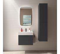 Meuble de salle de bain BIBA 700 1 tiroir anthracite mat 697 x 405 x 450 mm - SALGAR 102985
