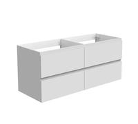 Meuble de salle de bain blanc brillant avec tiroirs à fermeture douce, armoire de rangement à suspendre au mur, meuble de vestiaire élégant, 120 x 46 x 52 cm, design moderne pour petits espaces