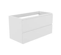 Meuble de salle de bain blanc brillant avec tiroirs à fermeture douce, armoire de rangement murale pour vestiaire, 99 x 44,5 x 52 cm - Solution moderne de meubles de salle de bain