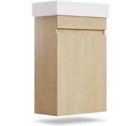 Meuble de Salle de Bain Blumfeldt avec vasque en céramique 40 cm avec meuble de rangement Meuble Lavabo orme G