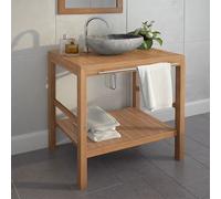Bois de Teck Massif Meuble-lavabo Salle de Bains Mobilier de Toilette vidaXL