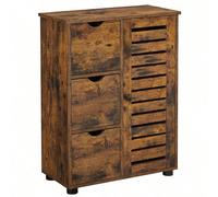 Meuble de Salle de Bain, Buffet, Armoire, Placard de Rangement avec 3 tiroirs, 2 étagères intérieures réglables en Hauteur, pour Salon, Cuisine, Couloir, Marron Rustique De l'ordre à chaque instant :