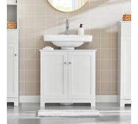 Meuble de salle de bain BZR18--W, unité de vanité. Meuble de base, unité de vanité. Mobilier de salle de bain blanc. Env. 60 x 60 x 30 cm. Accessoires de salle de bain, organisateur de salle de bain M