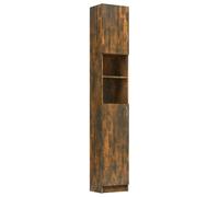 Vidaxl Armoire De Bain Chêne Fumé 32x25,5x190 Cm Bois D'ingénierie Multicolore
